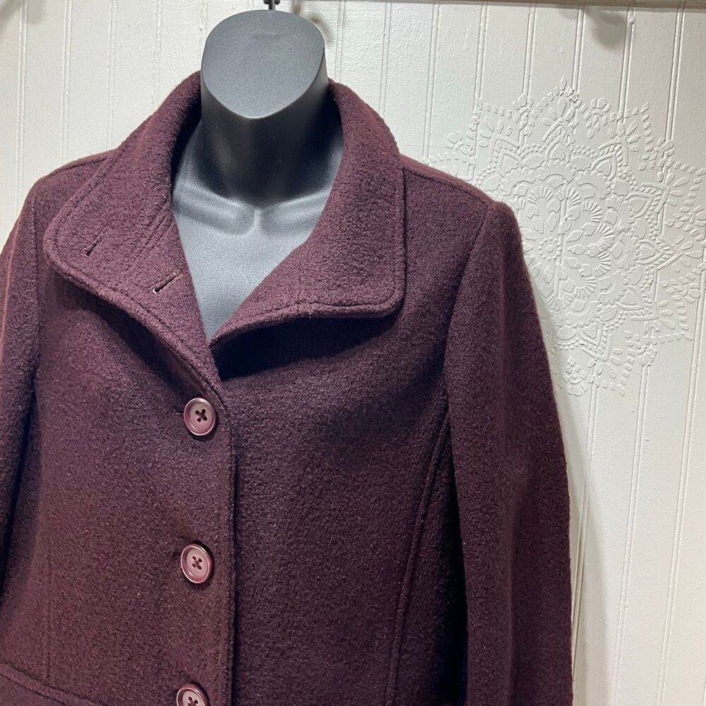 VINTAGE L.L. BEAN Bellandi Italian Boiled Wool Heritage Coat Small Petite